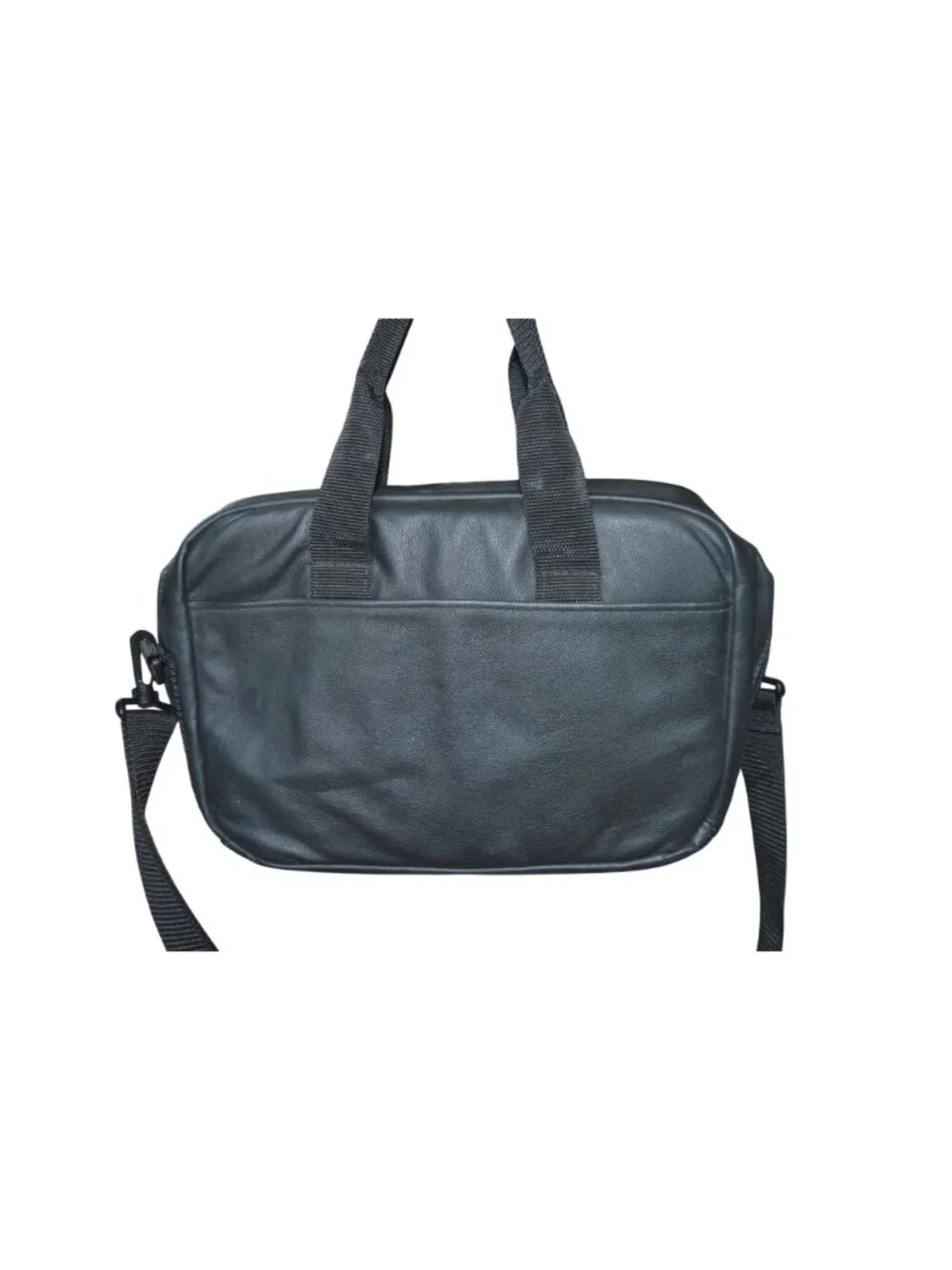 Vintage Genuine Leather Black Crossbody Satchel Travel Bag Handcrafted in Ohio